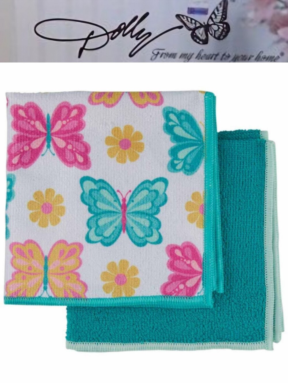 Dolly Parton Butterfly Microfiber Cleaning Cloths